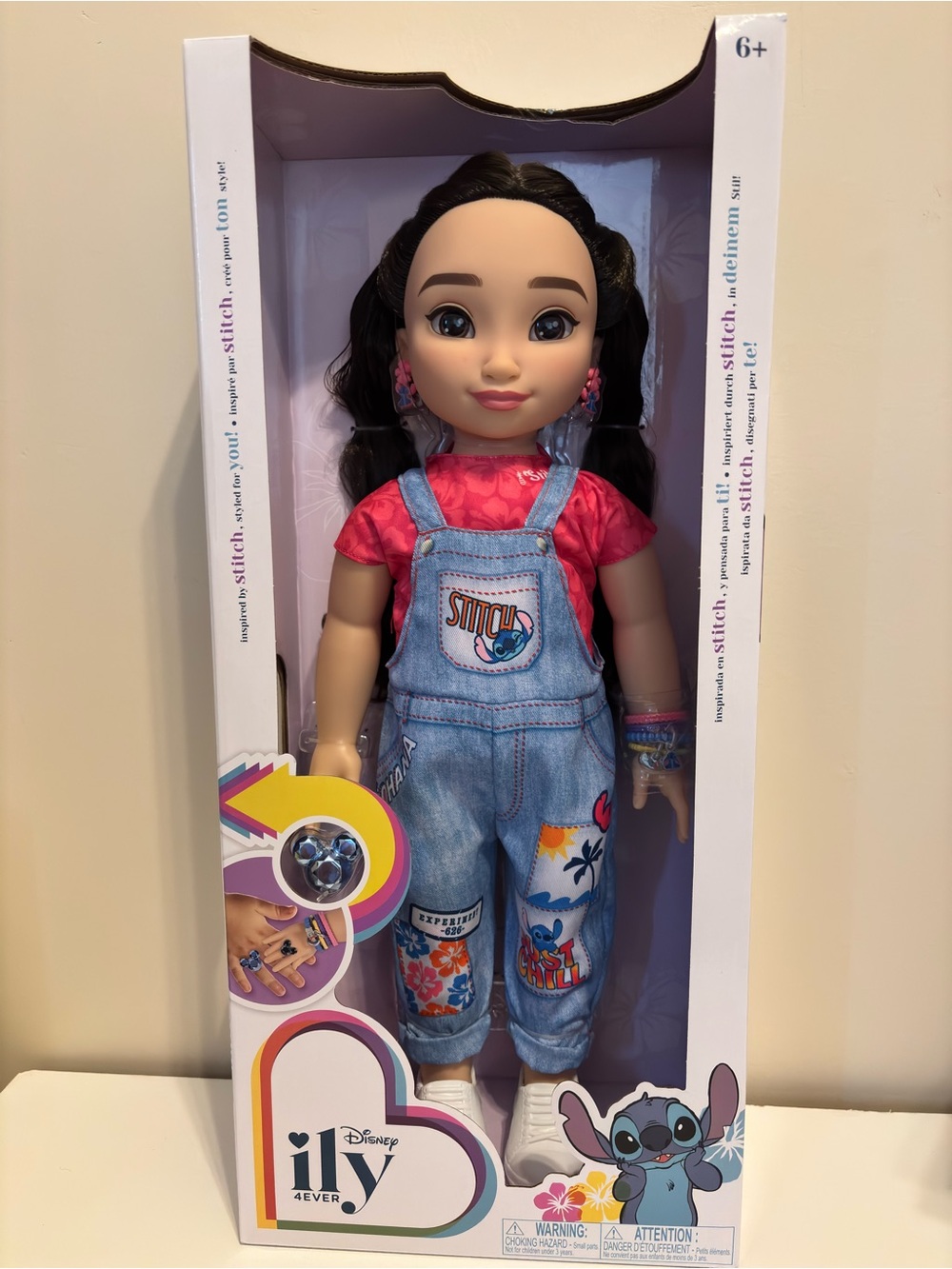 Ily 4Ever Stitch Overalls Doll - Pink Top & Denim Blue